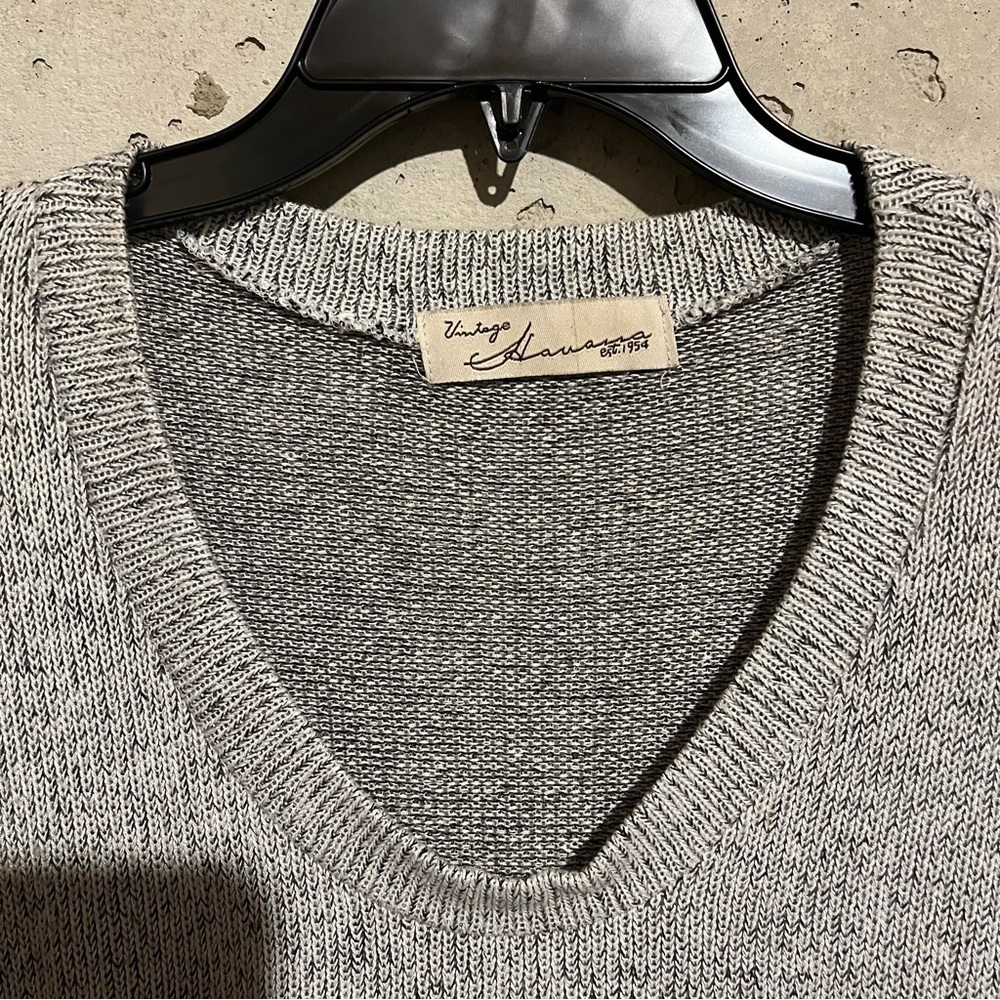 Vintage Havana Love & Music Knit Sweater Sz S Gray Pocket Stretchy Soft Tunic - Picture 4 of 9